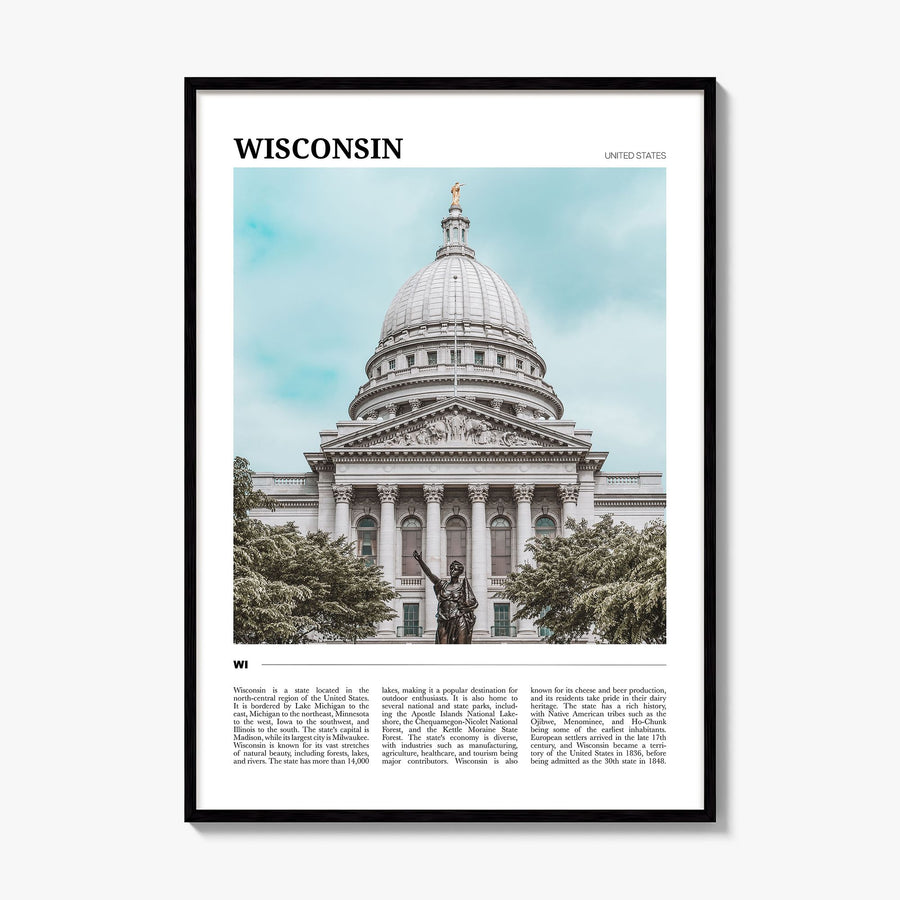 Wisconsin Travel No 1 Poster, framed poster mockup