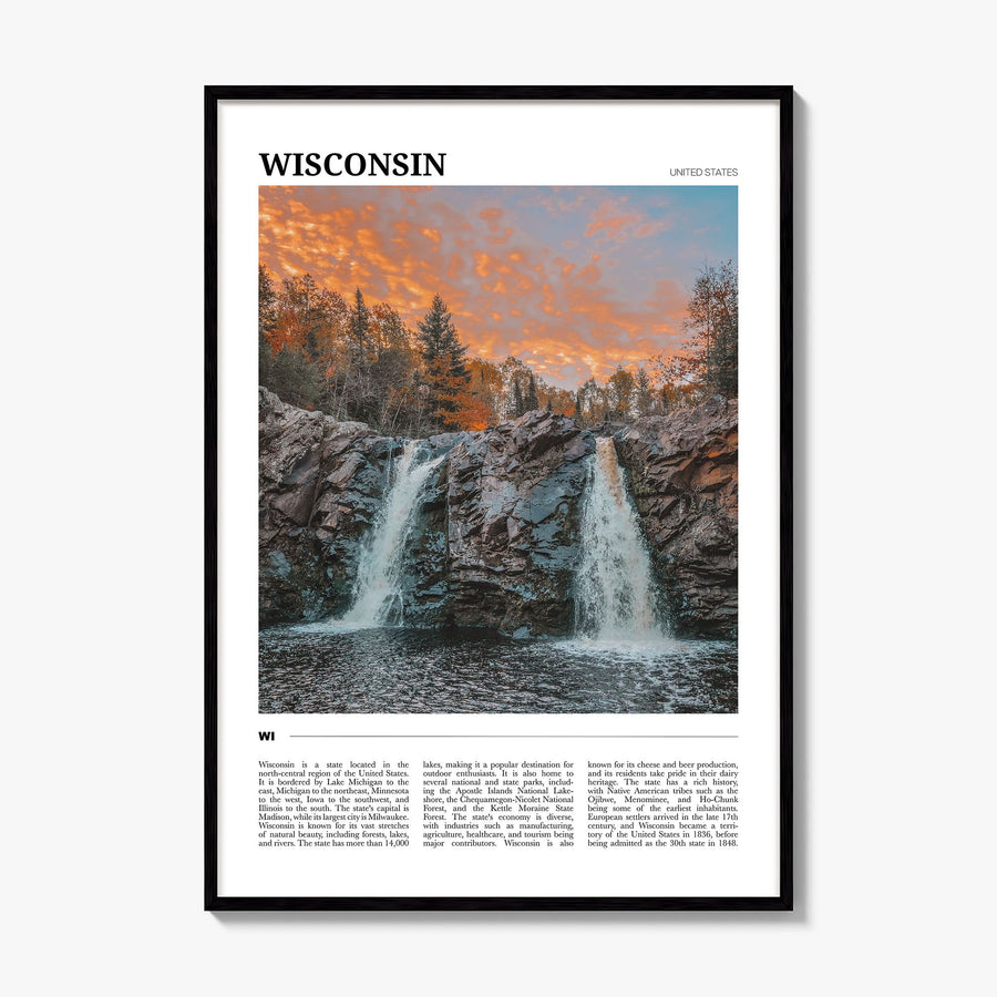 Wisconsin Travel No 2 Poster, framed poster mockup
