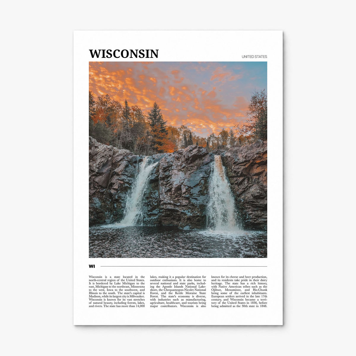 Wisconsin Travel No 2 Poster, print only (unframed)