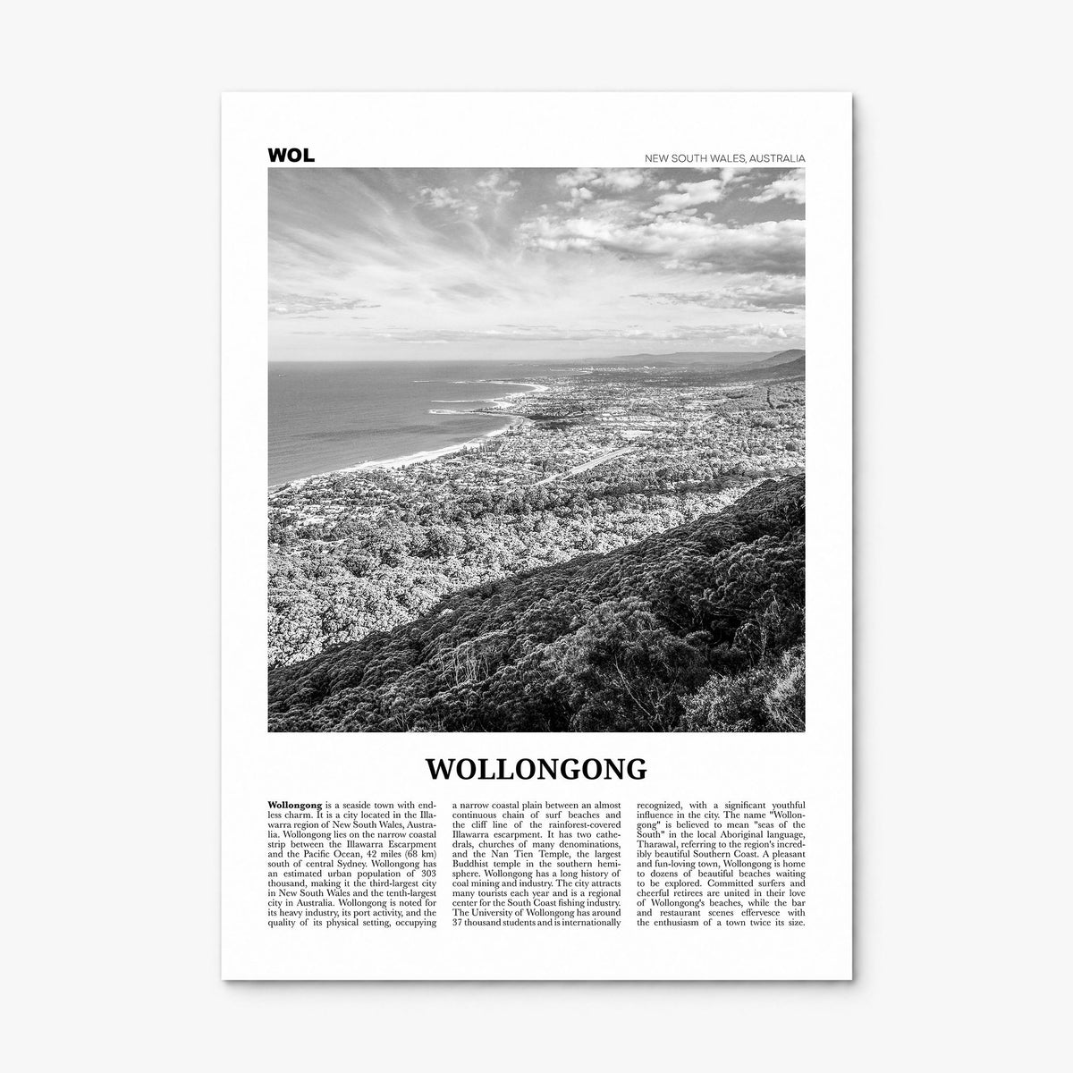 Wollongong Newspaper Poster, print only (unframed)