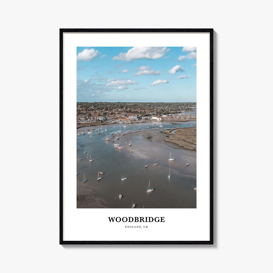 Woodbridge colorful classic poster of California, USA – vertical wall art, unframed print shown in interior mockup