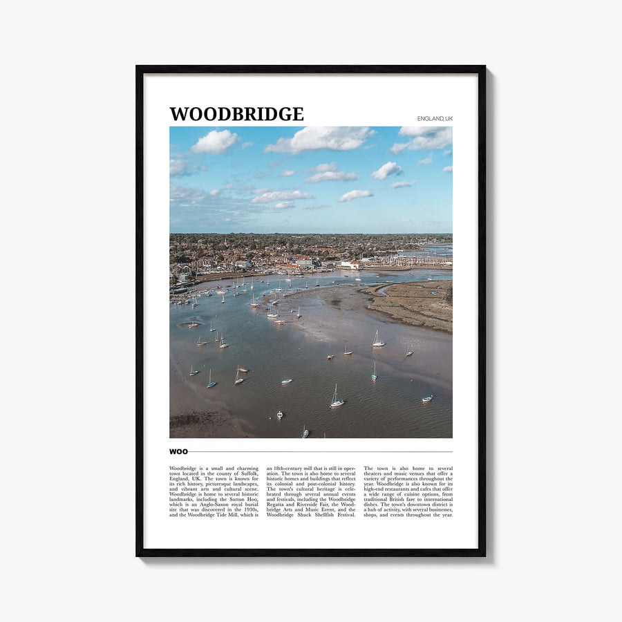 Woodbridge colorful travel poster of California, USA – vertical wall art, unframed print shown in interior mockup