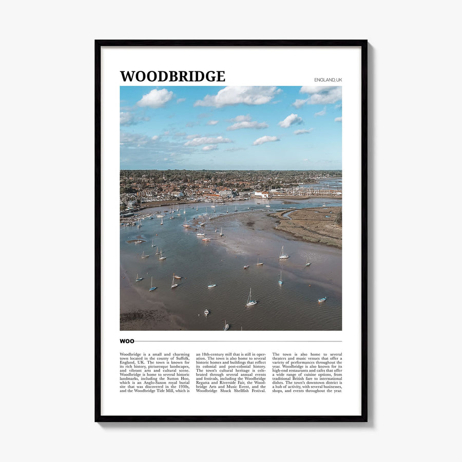Woodbridge Travel Poster, framed poster mockup