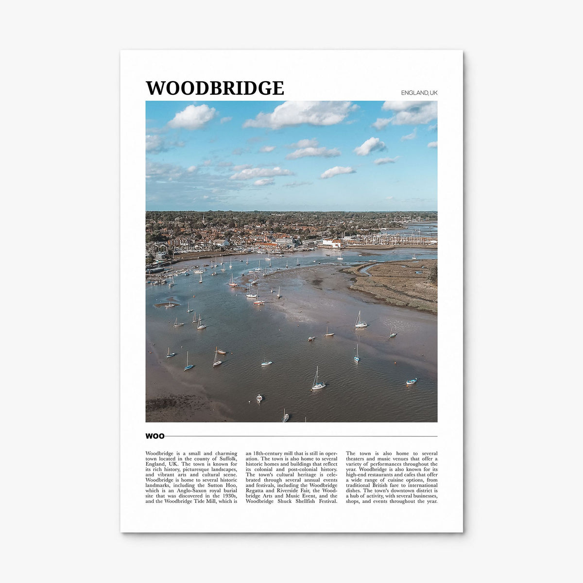 Woodbridge Travel Poster, print only (unframed)