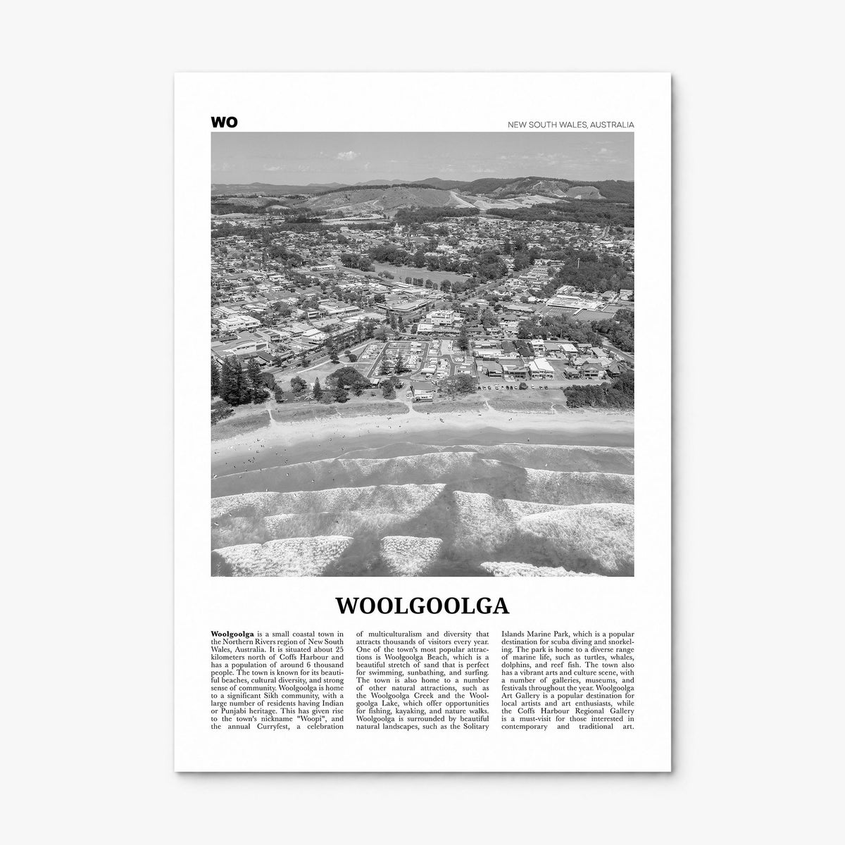 Woolgoolga Newspaper Poster, print only (unframed)