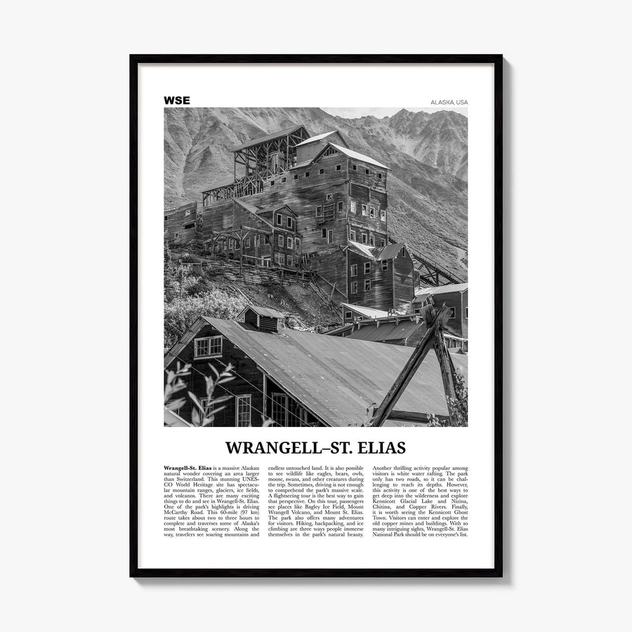 Wrangell-St. Elias Newspaper Poster, framed poster mockup