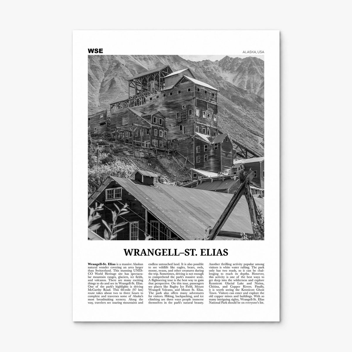 Wrangell-St. Elias Newspaper Poster, print only (unframed)