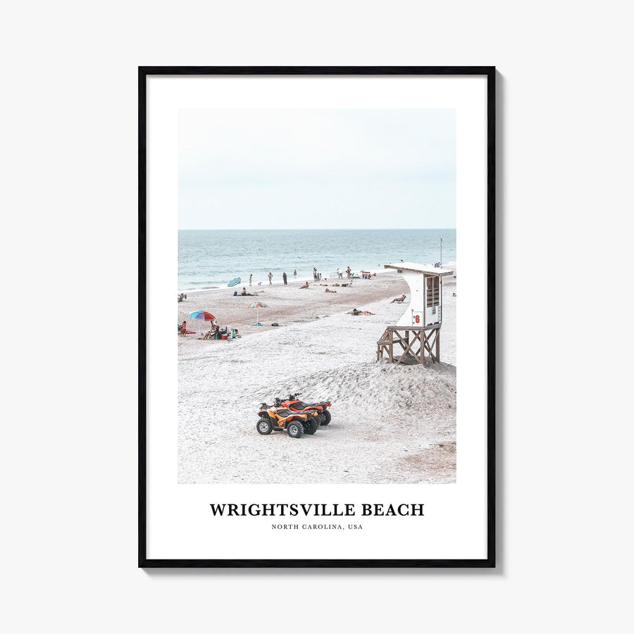 Wrightsville Beach colorful classic poster of North Carolina, USA – vertical wall art, unframed print shown in interior mocku