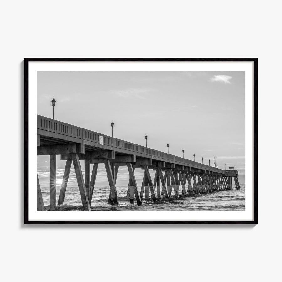 Wrightsville Beach Photo Poster, framed poster mockup, white border