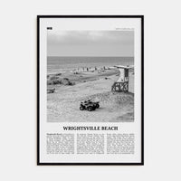 Wrightsville Beach No 2 Poster Black Wood / 8x12 in Nbourhood Travel B&W Poster