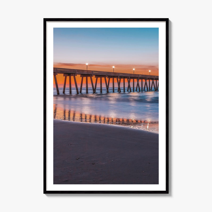 Wrightsville Beach Photo Poster, framed poster mockup, white border