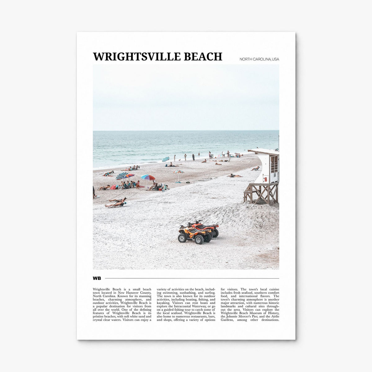 Wrightsville Beach Travel Poster, print only (unframed)