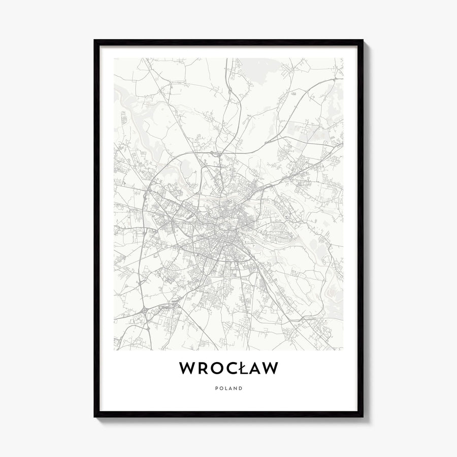 Wrocław Map Poster, framed poster mockup