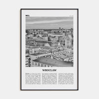 Wrocław Poster Black Metal / 8x12 in Nbourhood Travel B&W Poster