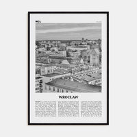 Wrocław Poster Black Wood / 8x12 in Nbourhood Travel B&W Poster