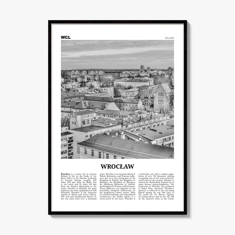 Wrocław Newspaper Poster, framed poster mockup