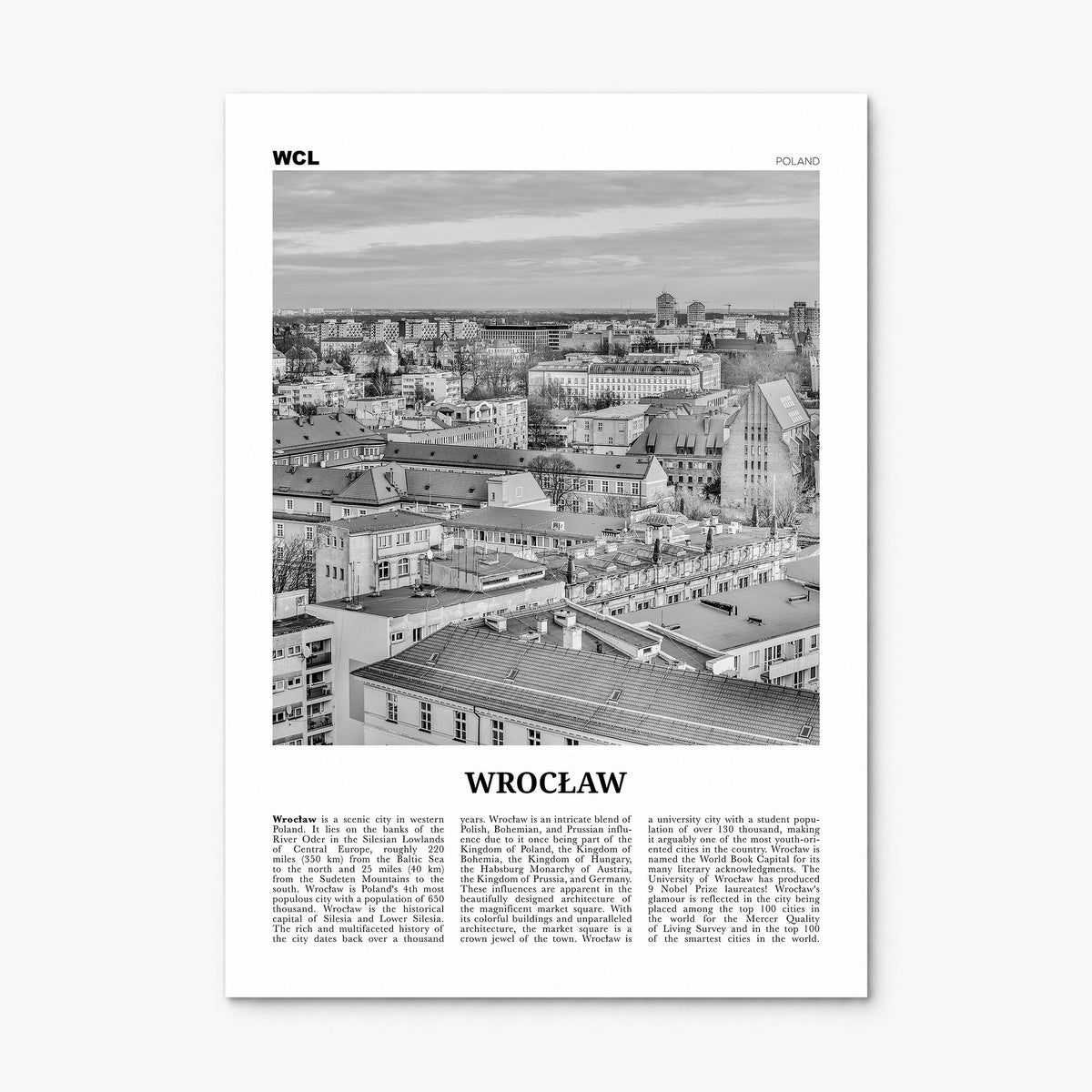 Wrocław Newspaper Poster, print only (unframed)