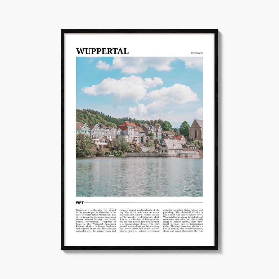 Wuppertal colorful travel poster of Germany – vertical wall art, unframed print shown in interior mockup