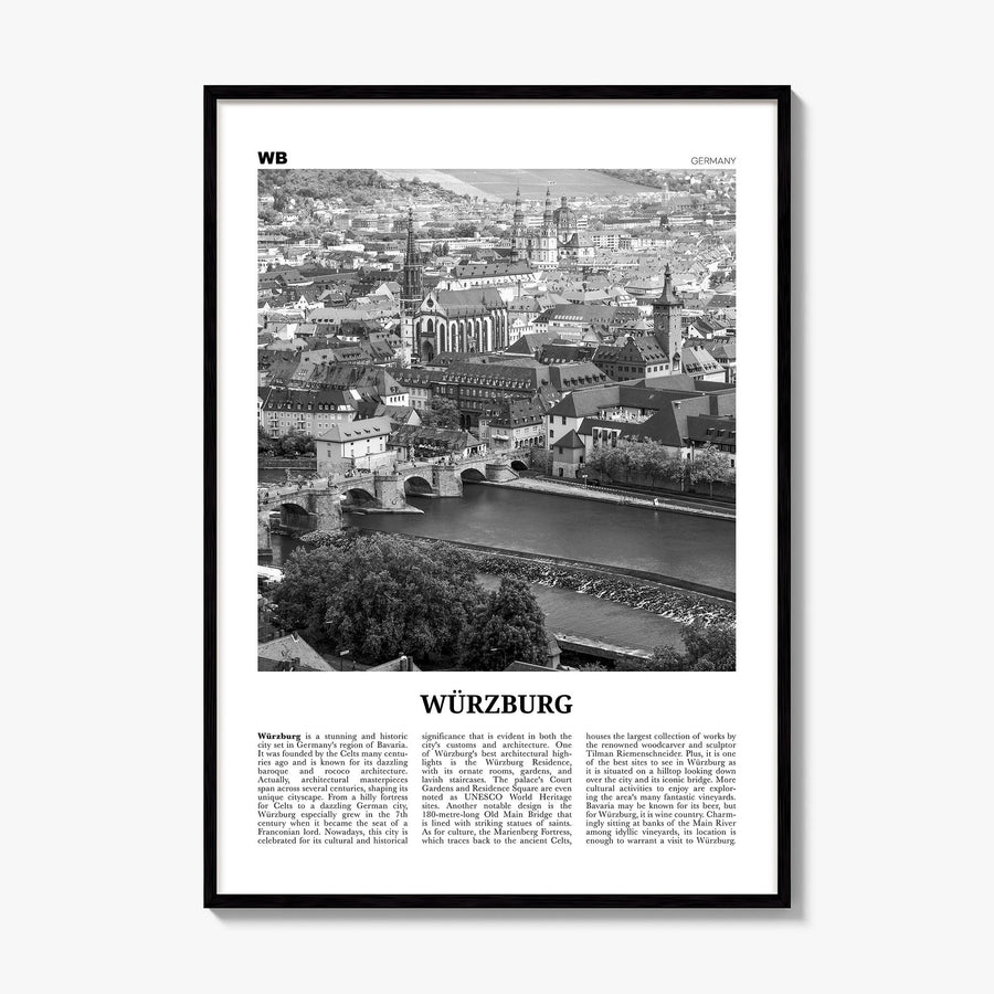 Würzburg Newspaper No 1 Poster, framed poster mockup