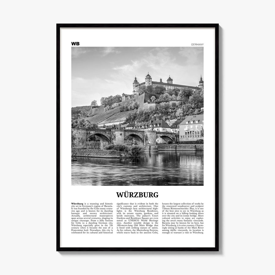 Würzburg Newspaper No 2 Poster, framed poster mockup