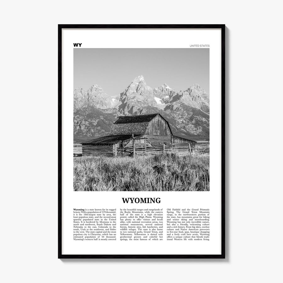 Wyoming Newspaper No 1 Poster, framed poster mockup