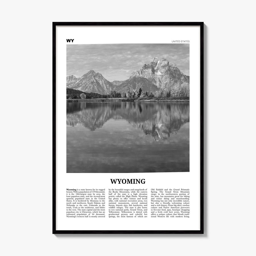 Wyoming Newspaper No 2 Poster, framed poster mockup