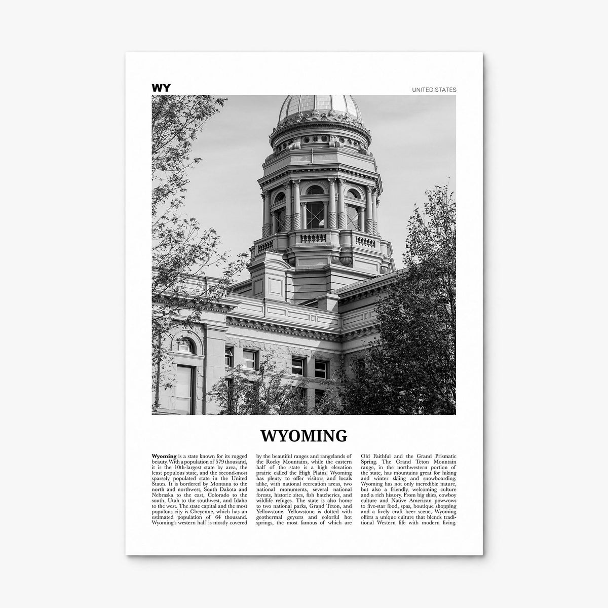 Wyoming Newspaper No 3 Poster, print only (unframed)