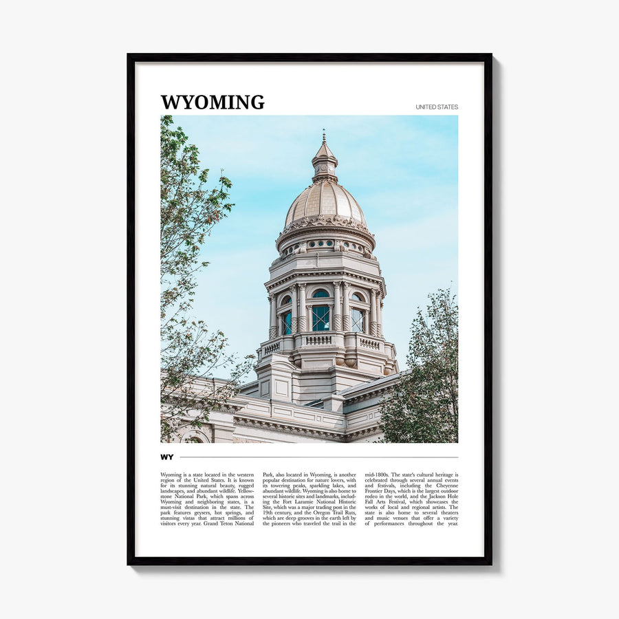 Wyoming Travel Poster, framed poster mockup