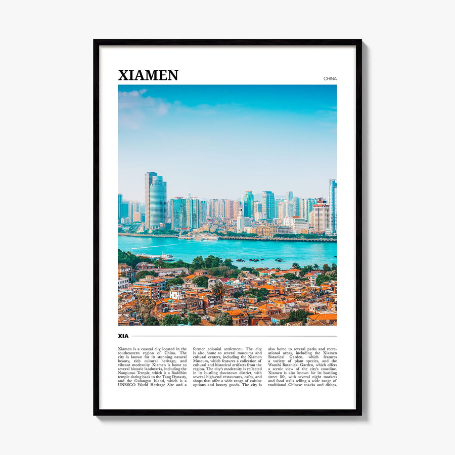 Xiamen Travel Poster, framed poster mockup