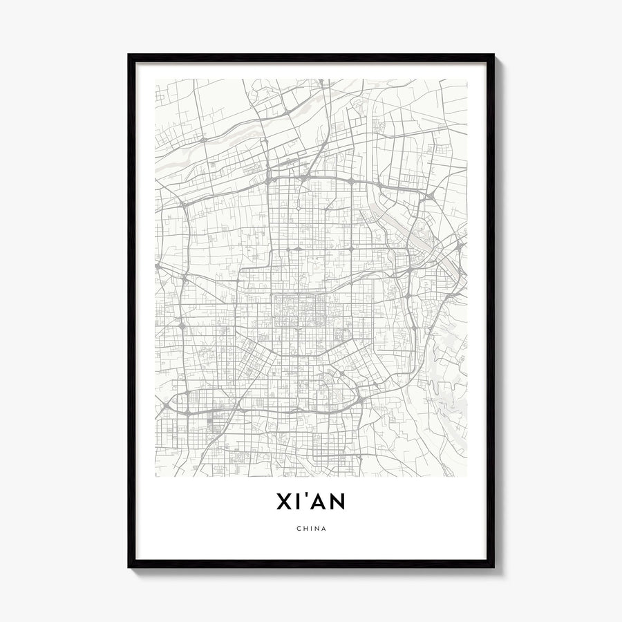 Xi'an Map Poster, framed poster mockup