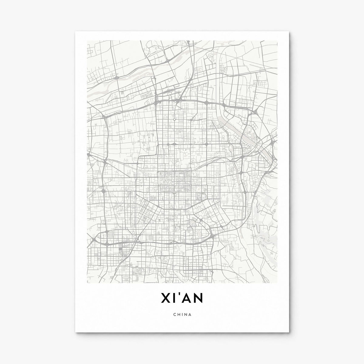 Xi'an Map Poster, print only (unframed)