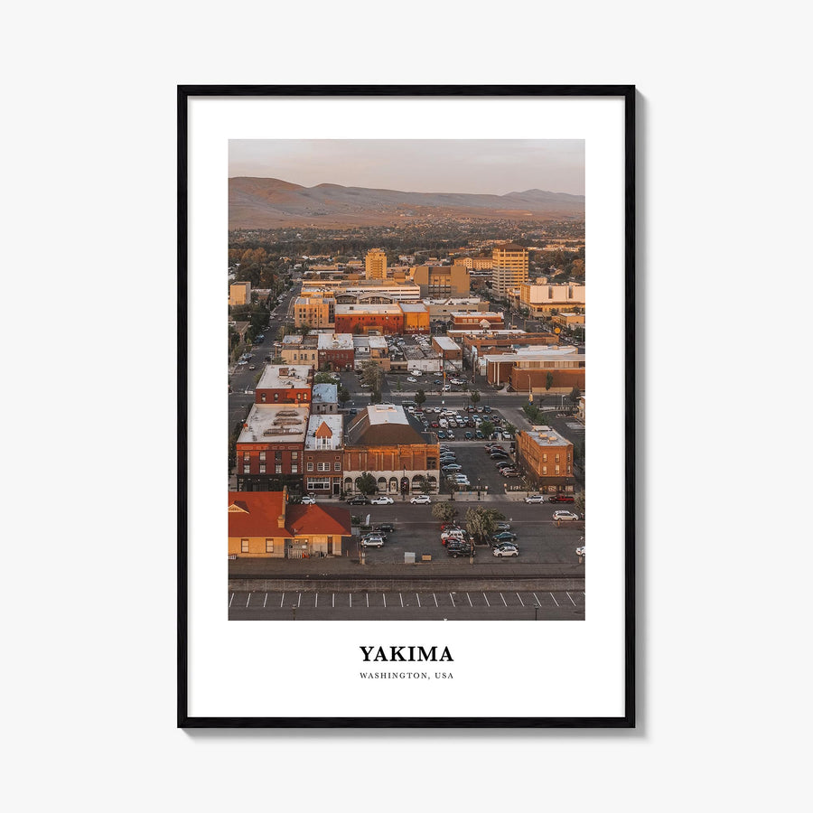 Yakima colorful classic poster of Washington, USA – vertical wall art, unframed print shown in interior mockup