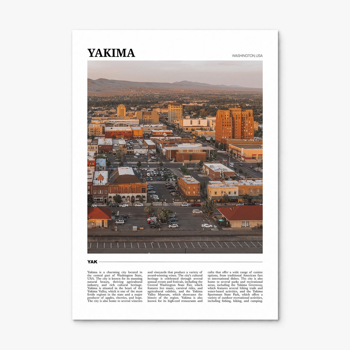 Yakima Travel Poster, print only (unframed)