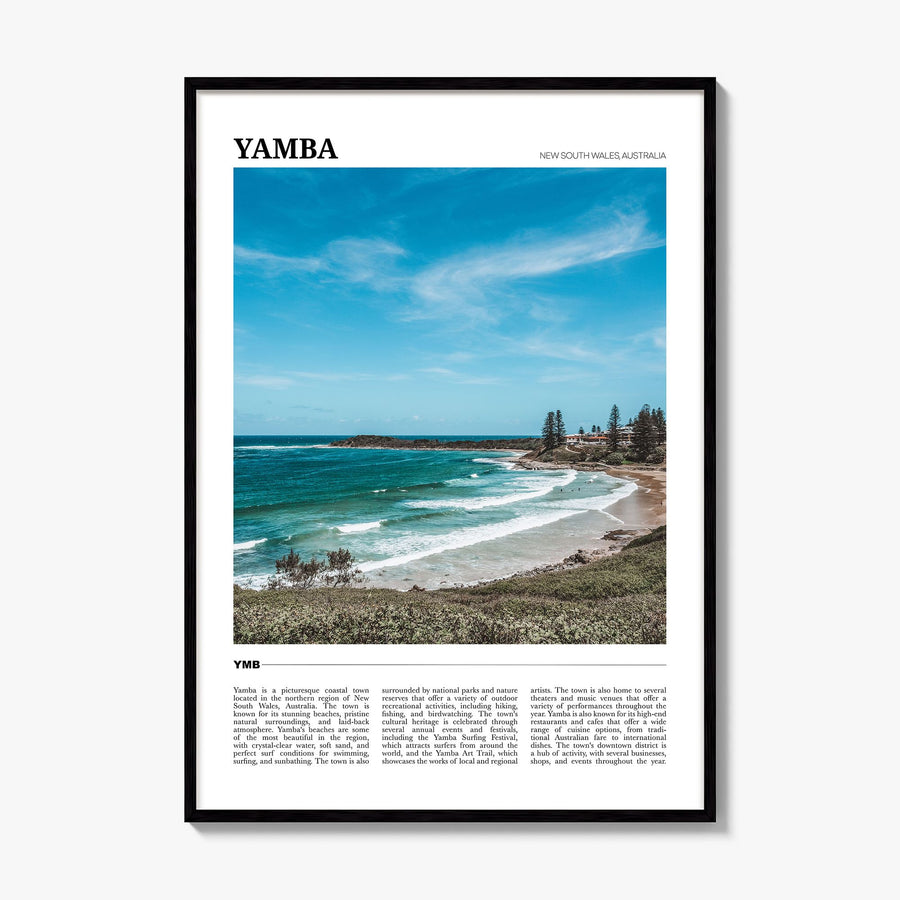 Yamba Travel Poster, framed poster mockup