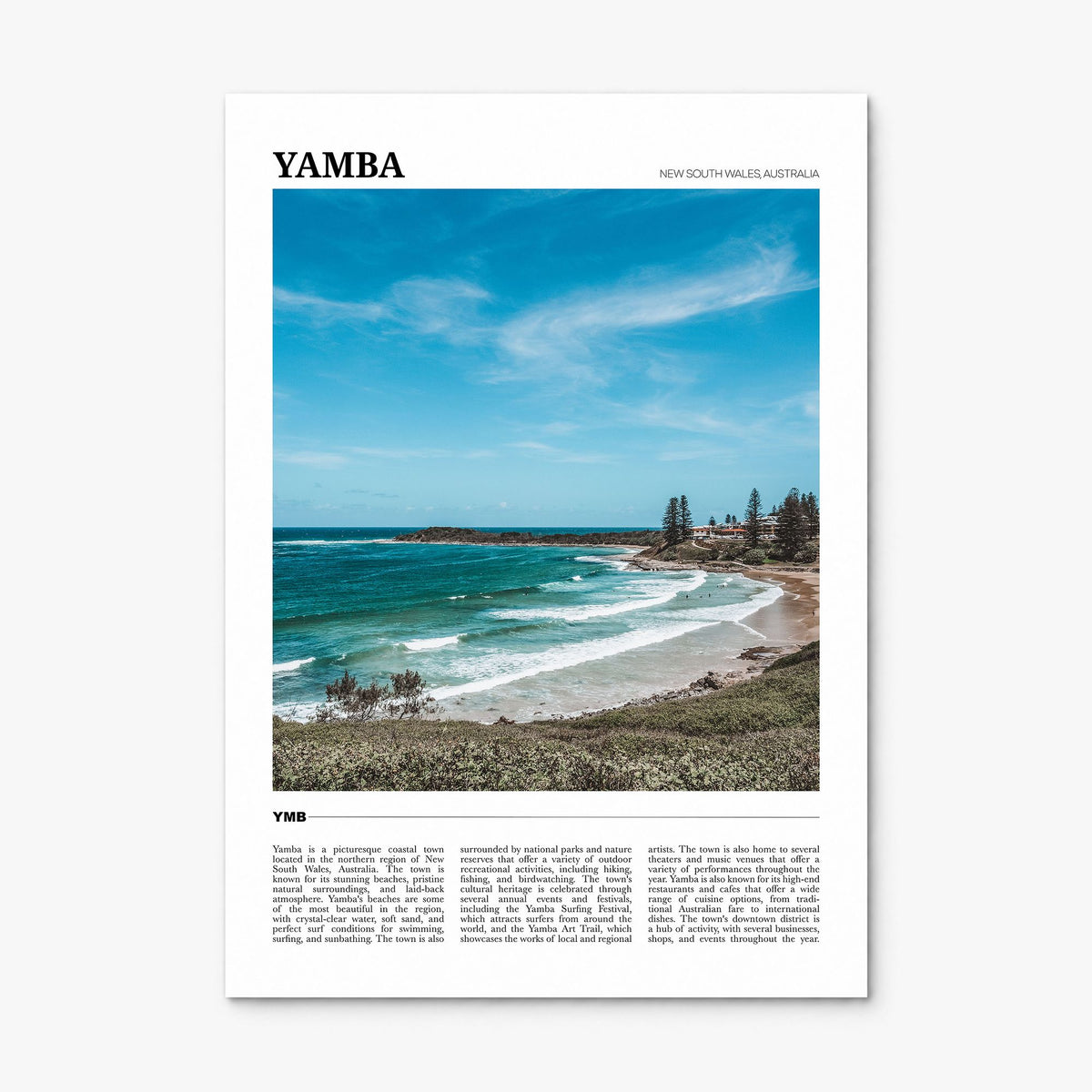 Yamba Travel Poster, print only (unframed)