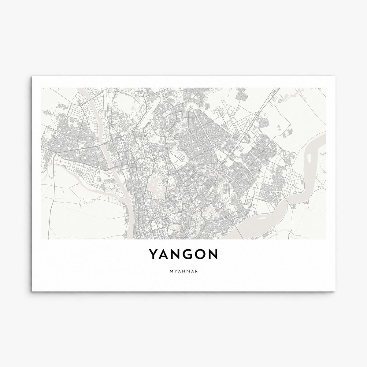 Yangon Map Poster, print only (unframed)