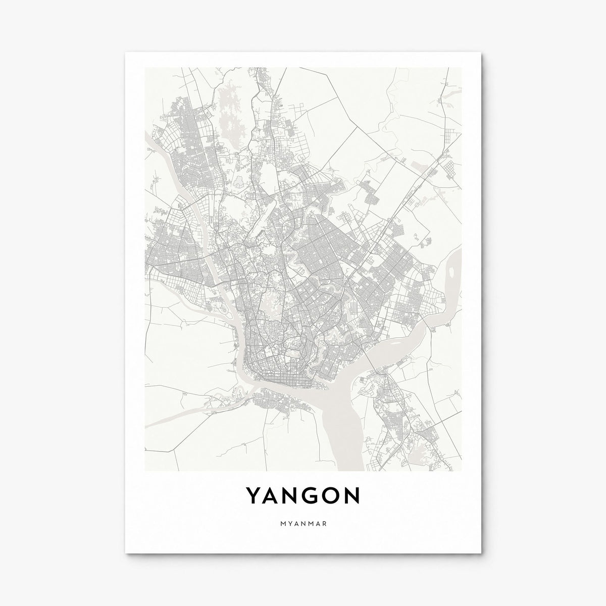 Yangon Map Poster, print only (unframed)