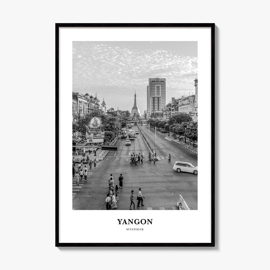 Yangon Classic Poster, framed poster mockup