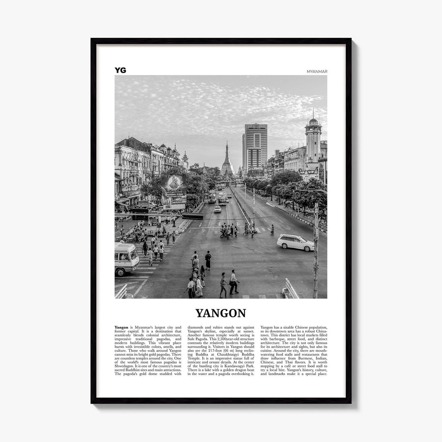Yangon Newspaper Poster, framed poster mockup
