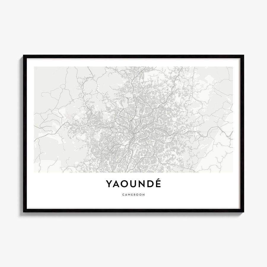 Yaoundé Map Poster, framed poster mockup