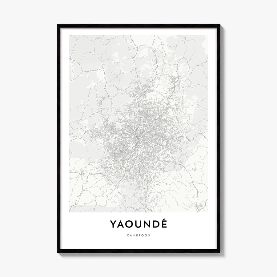 Yaoundé Map Poster, framed poster mockup