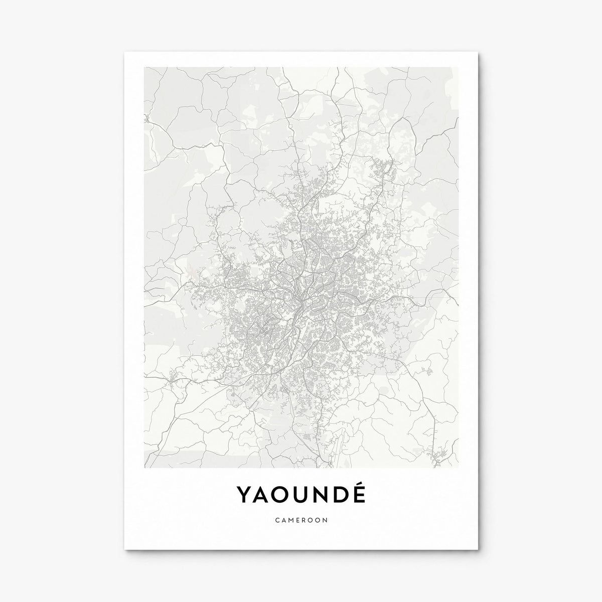 Yaoundé Map Poster, print only (unframed)
