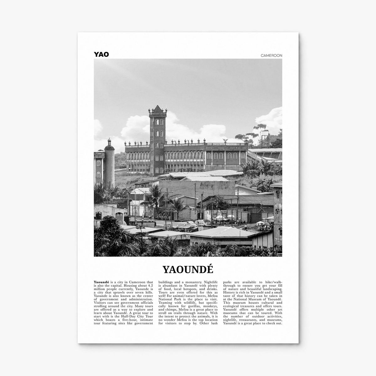 Yaoundé Newspaper Poster, print only (unframed)