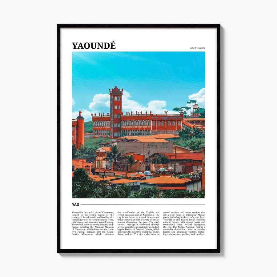 Yaoundé Travel Poster, framed poster mockup