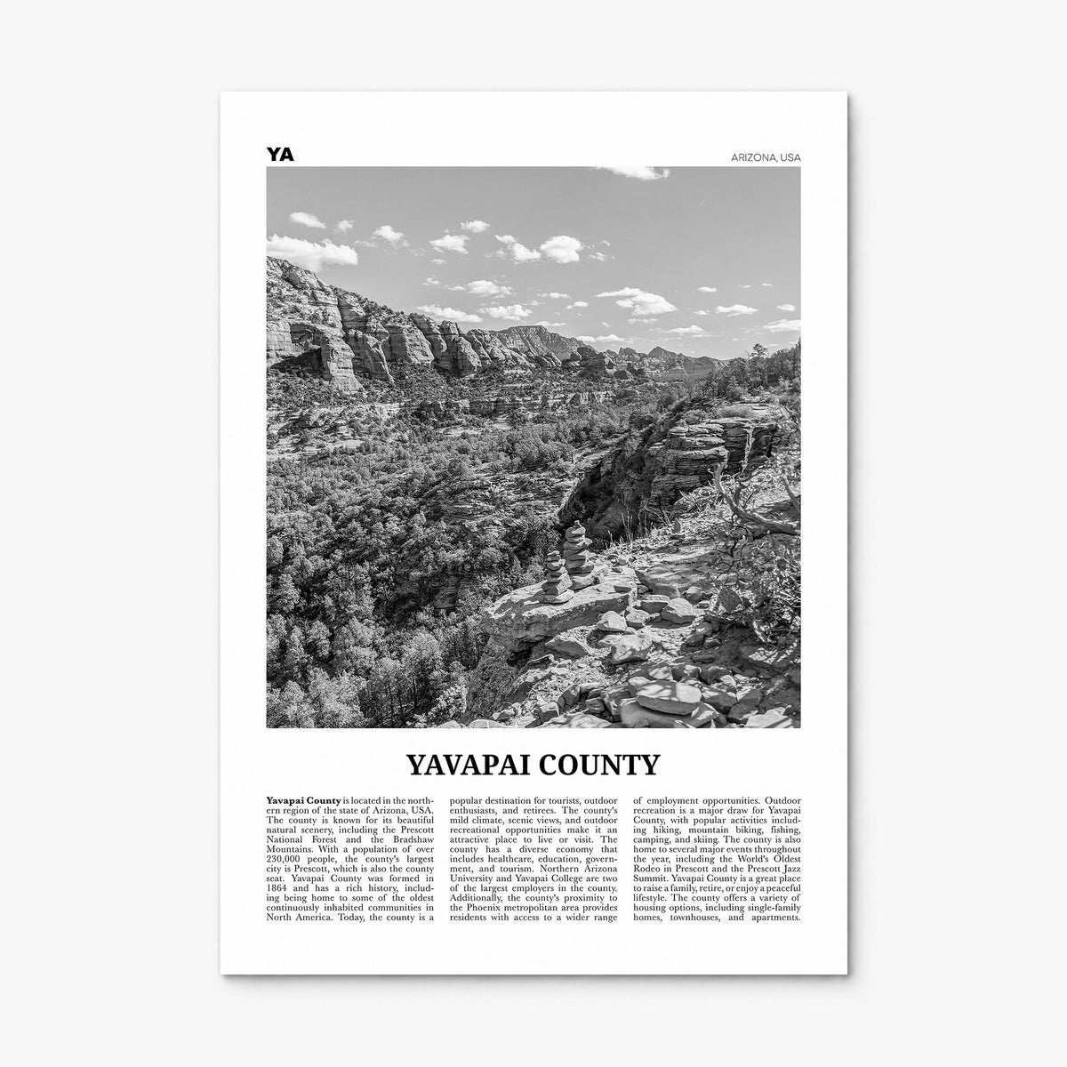 Yavapai County Newspaper Poster, print only (unframed)