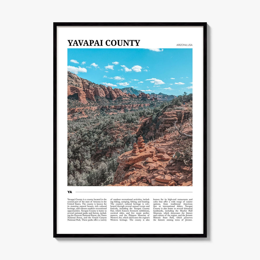 Yavapai County Travel Poster, framed poster mockup