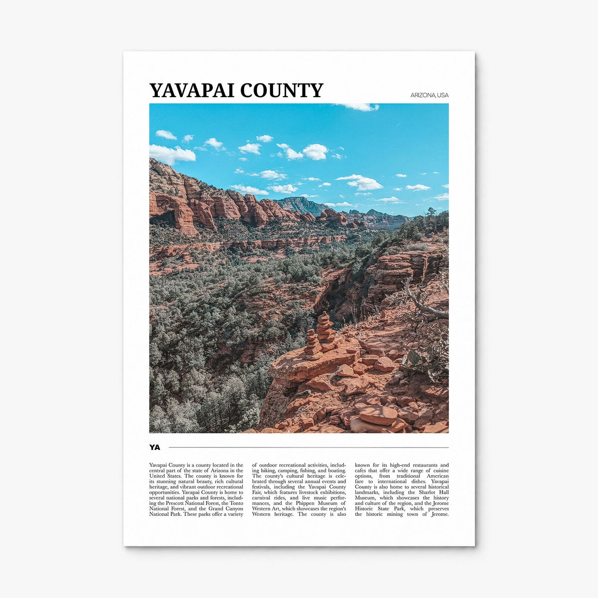 Yavapai County Travel Poster, print only (unframed)