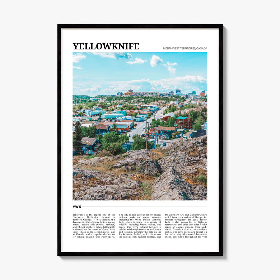 Yellowknife Travel Poster, framed poster mockup