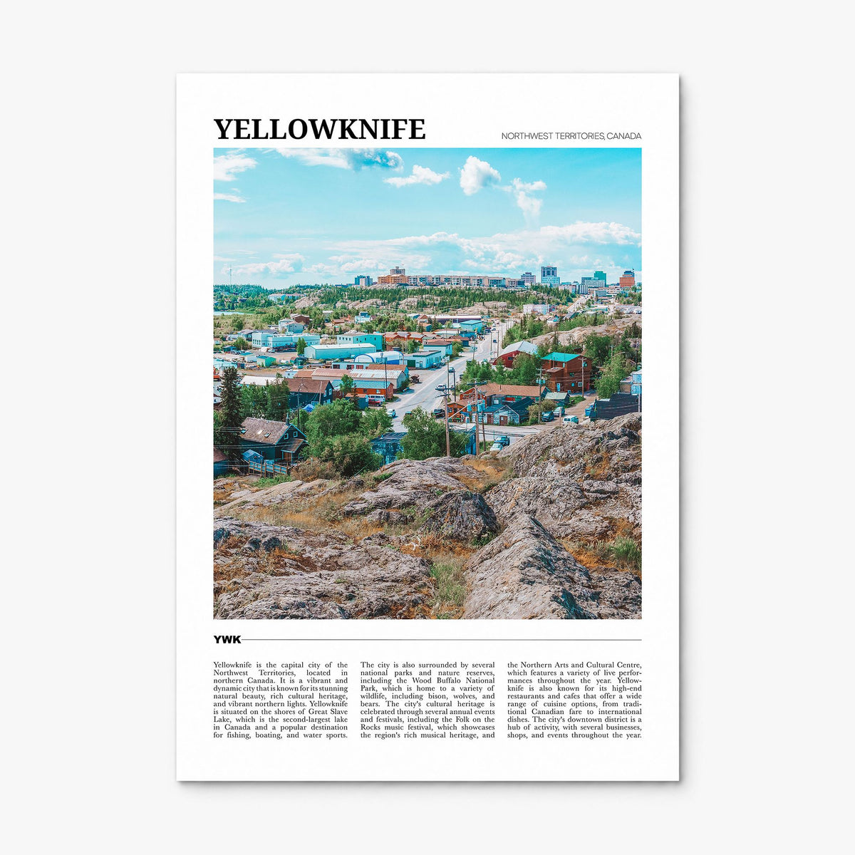 Yellowknife Travel Poster, print only (unframed)