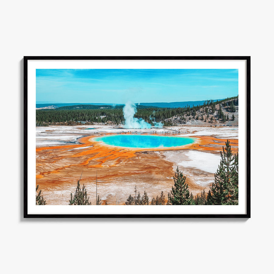 Yellowstone National Park Photo Poster, framed poster mockup, white border